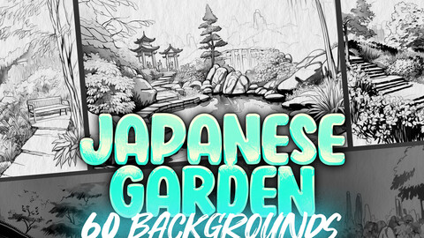 60 Procreate Japanese Garden Background | Procreate Traditional Japanese Garden Stamps | Traditional Japanese Garden Landscape Sketches | Procreate Anime Style Background | Procreate Anime Sketches | Procreate Manga Comics