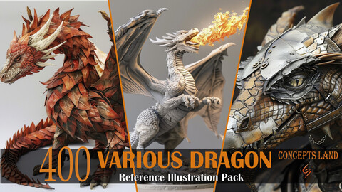 400 Various dragon images / Reference pack