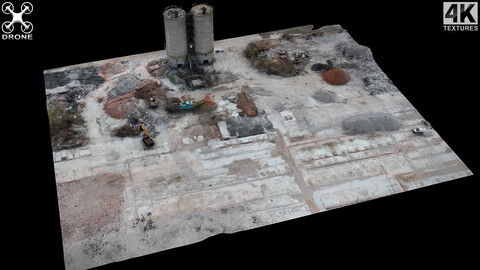 industrial terrain debris drone scan