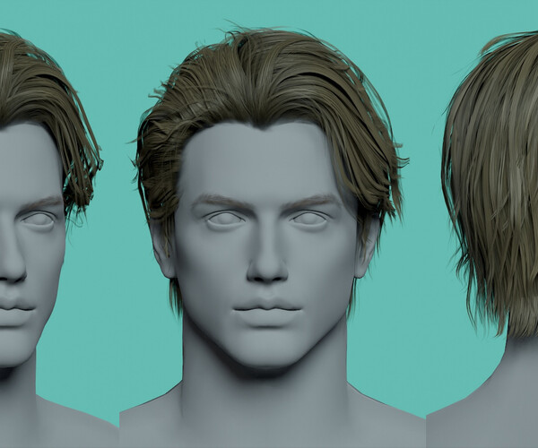 ArtStation - 12 Real-time men Hairstyles collection 07 hair stylized ...