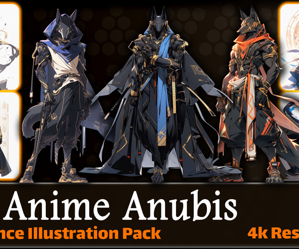 Artstation - 200 Anime Anubis (full Body) Reference Pack 