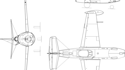 Yakovlev Yak-23 3-view-svg vector file