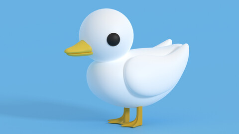 Cartoon Duck 3D model