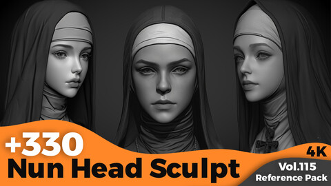 +330 Nun Head Sculpt References(4k)