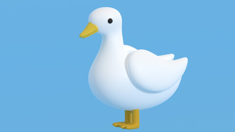 Cartoon Duck 3D model