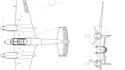 Yakolev Yak-2 3-view-svg vector file