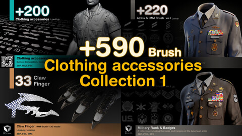 collection of 4 brush products (Clothing- military-claw)