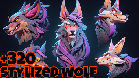 +320 Stylized Wolf Concept (4k)