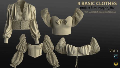 4 Basic clothes (ZPRJ+FBX+OBJ)