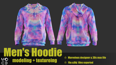 Men's Hoodie(Zprj,Fbx,Obj,UV,Texture)