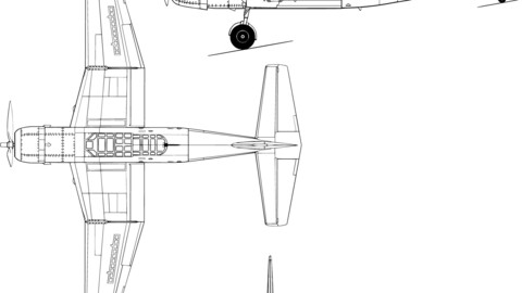 Vultee Vengeance I 3-view-svg vector file