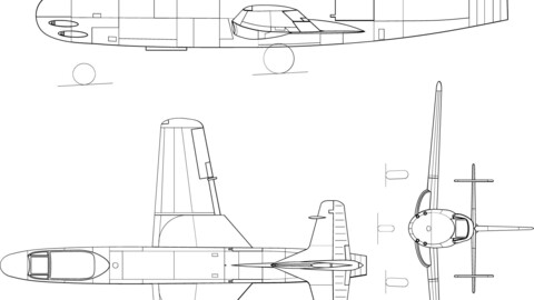 Vought F6U Pirate 3-view svg vector file