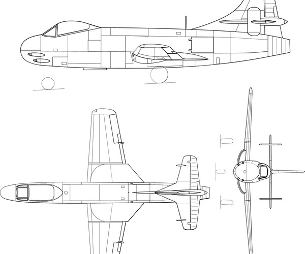 ArtStation - Vought F6U Pirate 3-view svg vector file | Artworks