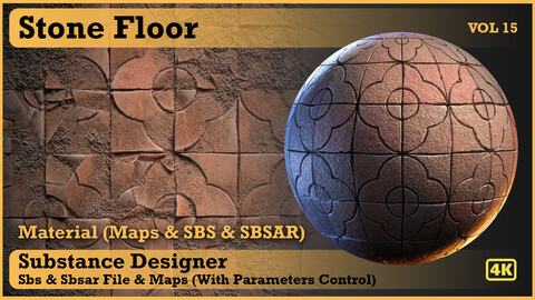 Stone Floor Material - VOL 15 - Maps & SBS & SBsar