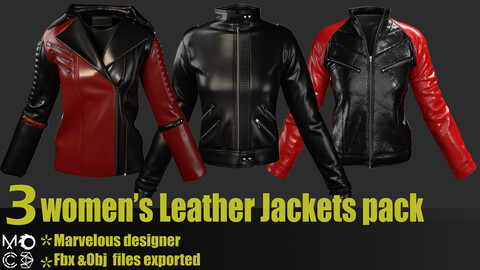 woman's Jacket pack(Clo3d,Fbx,Obj,UV)