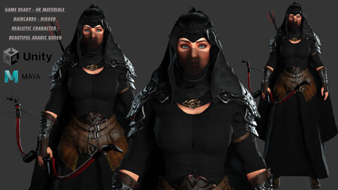 AAA 3D FANTASY CHARACTER - BEAUTIFUL ARABIC QUEEN / WARRIOR (REALISTIC CHARACTER)