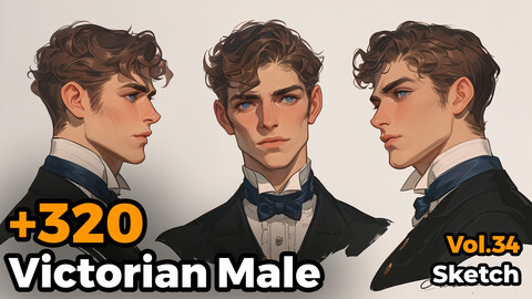 +320 Victorian Male Sketch Reference(4k)