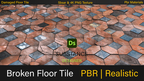 Damged Floor Tile | Sbs and Sbsar & Texture |