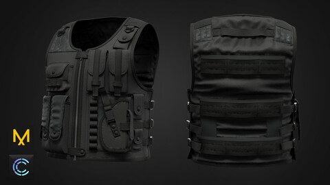 Tactical Vest for men (MD/ Clo3d zprj project + fbx + obj)