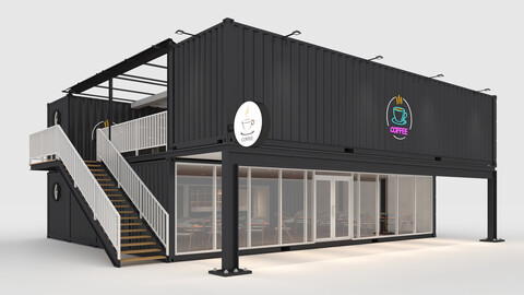 3D Model Container Cafe 14