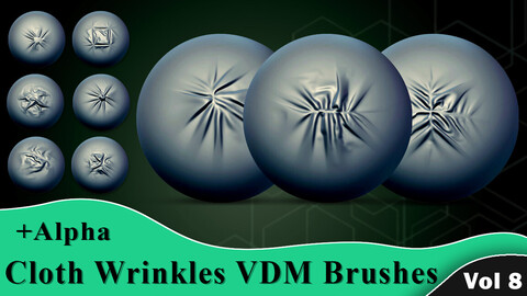 Cloth Wrinkles VDM Brushes + Alpha Vol 8