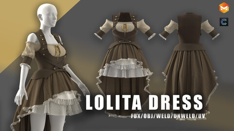 lolita dress/gothic dress/clo3d/marvelous