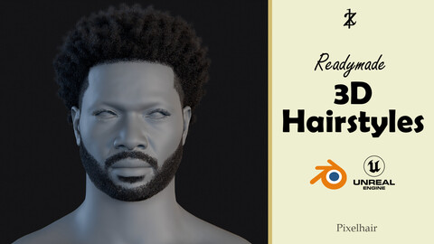 PixelHair Hairstyle - Afro 006 (Hair for blender/ unreal engine / metahuman) Afro hair | Kinky hair | 4c Hair | African / African American Hair