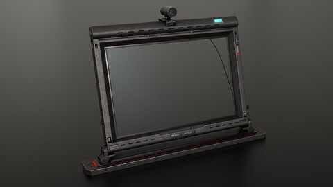 Sci-Fi Display Monitor Screen with Cam Low-poly 3D model