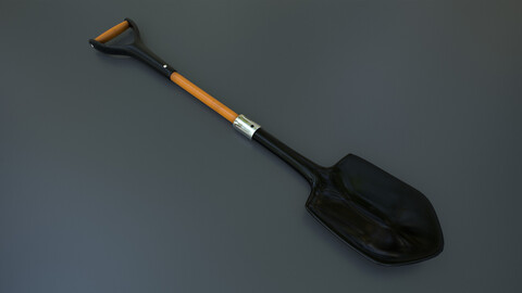 Beach Shovel Low-poly 3D model