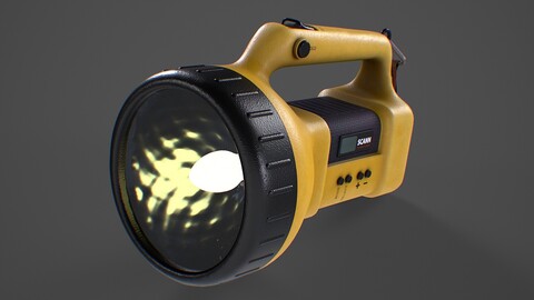 Handheld Rechargeable Flash Light 3D model