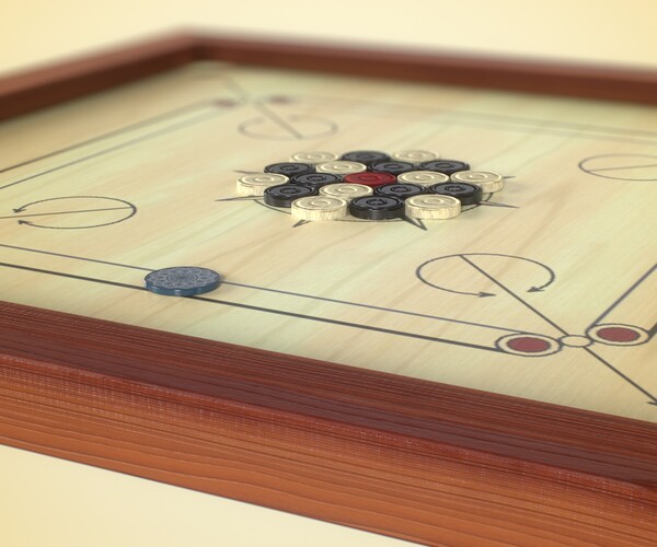 Artstation Carrom Board Low Poly 3d Model Game Assets