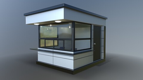 Security Guard Room Booth Low-poly 3D model