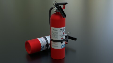 Fire Extinguisher Low-poly 3D model