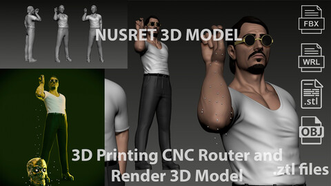 NUSRET 3D Printed and Rendered Model of Nusret: Realistically Detailed Design