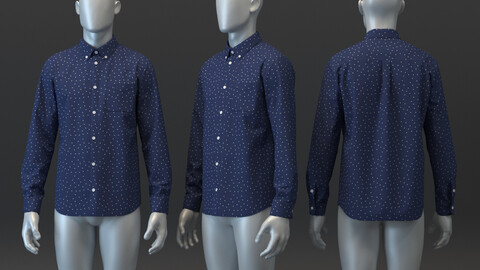 LS Polka Dot Pocket Shirt