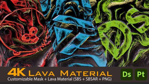 4K Lava Material Substance 3D Designer Graph (sbs) + (sbsar) Material + 4k Textures