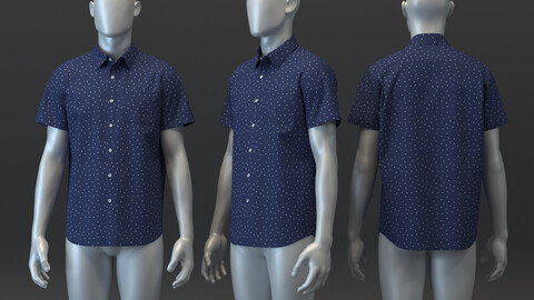 SS Polka Dot Pocket Shirt