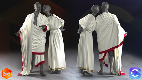 Roman toga and Greek chiton / antique / marvelous designer |clo3d (ZPRJ+OBJ+FBX)