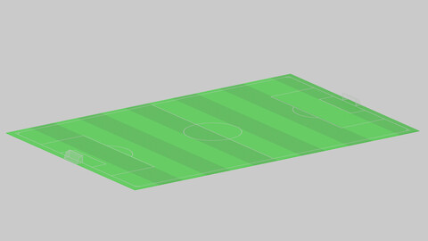 Football Soccer Field and Ball 3D model