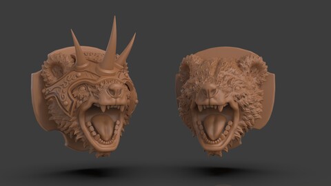 Stylized Grizzly Bear Trophy Head