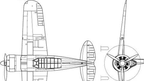 ArtStation - Brewster_F2A-1_Buffalo_3-view_line_drawing-svg vector file ...