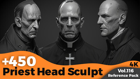 +450 Priest Head Sculpt References(4k)