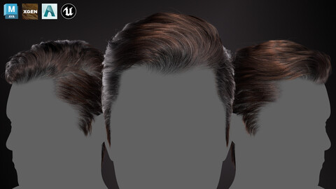 Xgen Man Side Part Hair and Materials