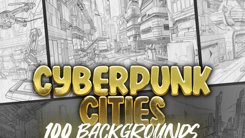 100 Procreate Cyberpunk Cities Backgrounds | Procreate Cyberpunk Streets | Procreate Aerial Skywalk Stamps | Procreate Hovercar Traffic Stamps | Procreate Futuristic Backgrounds | Procreate Cyberpunk Sketches Comics | Procreate Brush | Procreate Stamp