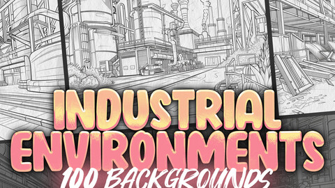 100 Procreate Industrial Environments Backgrounds | Procreate Abandoned Factories Stamps | Procreate Constructions Sites Backgrounds | Procreate Factory Sketches | Procreate Comic Book | Procreate Manga Backgrounds | Procreate Brushes | Procreate Sketch