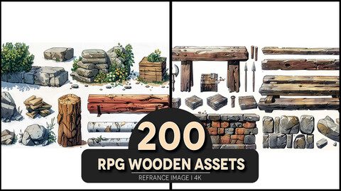 RPG Wooden Assets 4K Reference/Concept Images