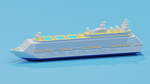 Cartoon Cruise Ship 3D model