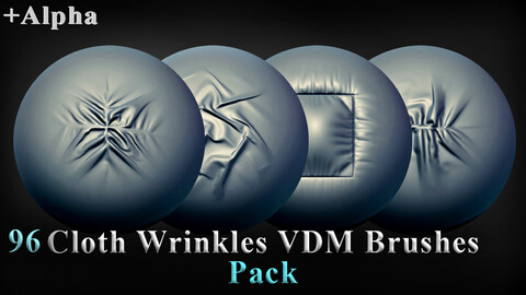 96 Cloth Wrinkles VDM Brushes + Alpha Pack