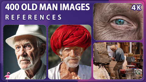 400 Old Man Image Reference Pack – Vol 1