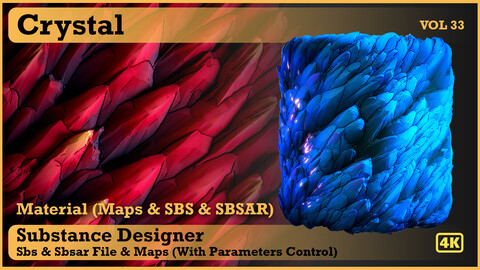 Crystal material (Stylized) - VOL 33 - Maps & SBS & Sbsar